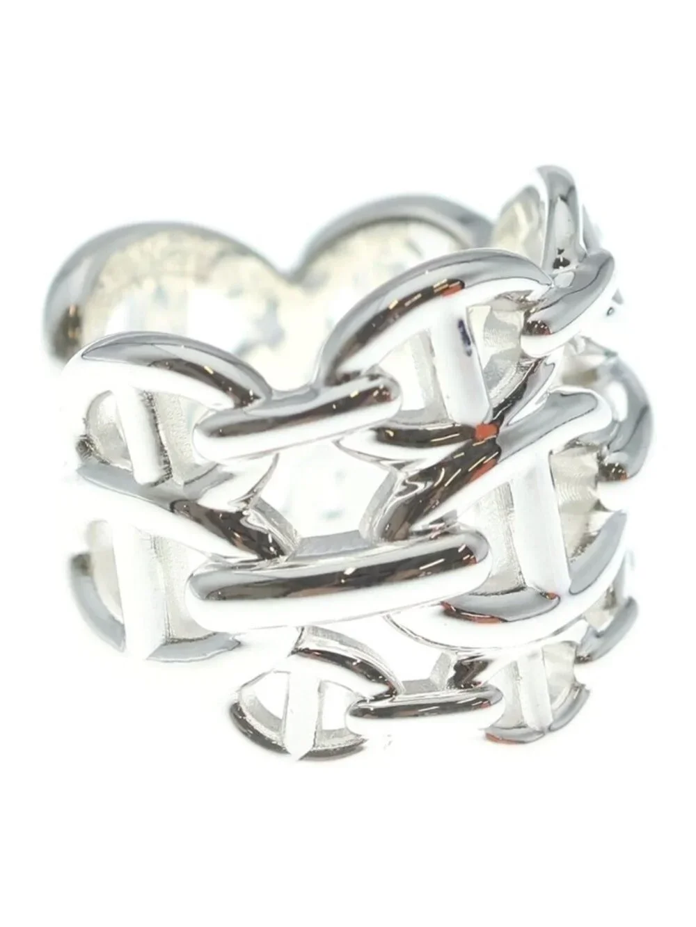 Hermes Chaine D'ancre Enchainee GM Ring Silver